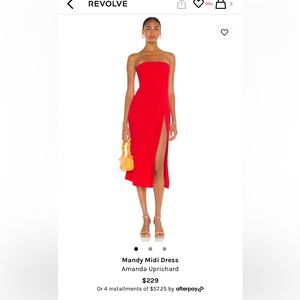Red Mandy Midi Dress - Amanda Uprichard - never worn